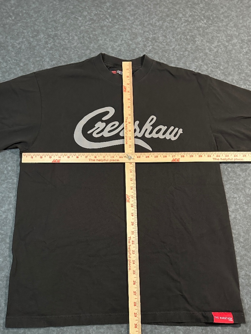 The Marathon Continues Clothing Crenshaw Script Logo Black/Grey T Shirt Size XL - Picture 7 of 9